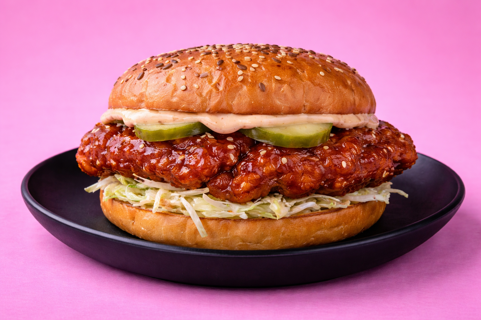 Korean BBQ Crunch Chicken Burger